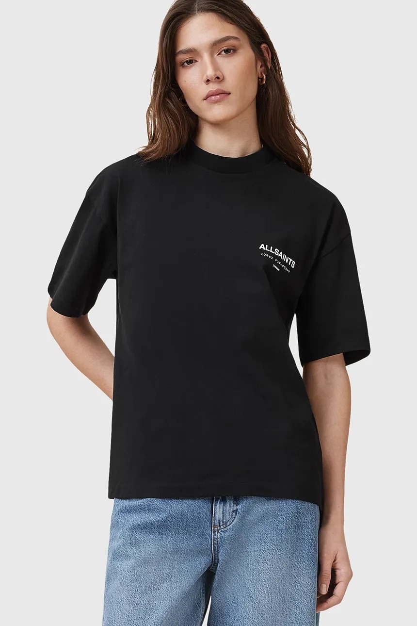 

Футболка AllSaints Underground Etta Oversized, черный