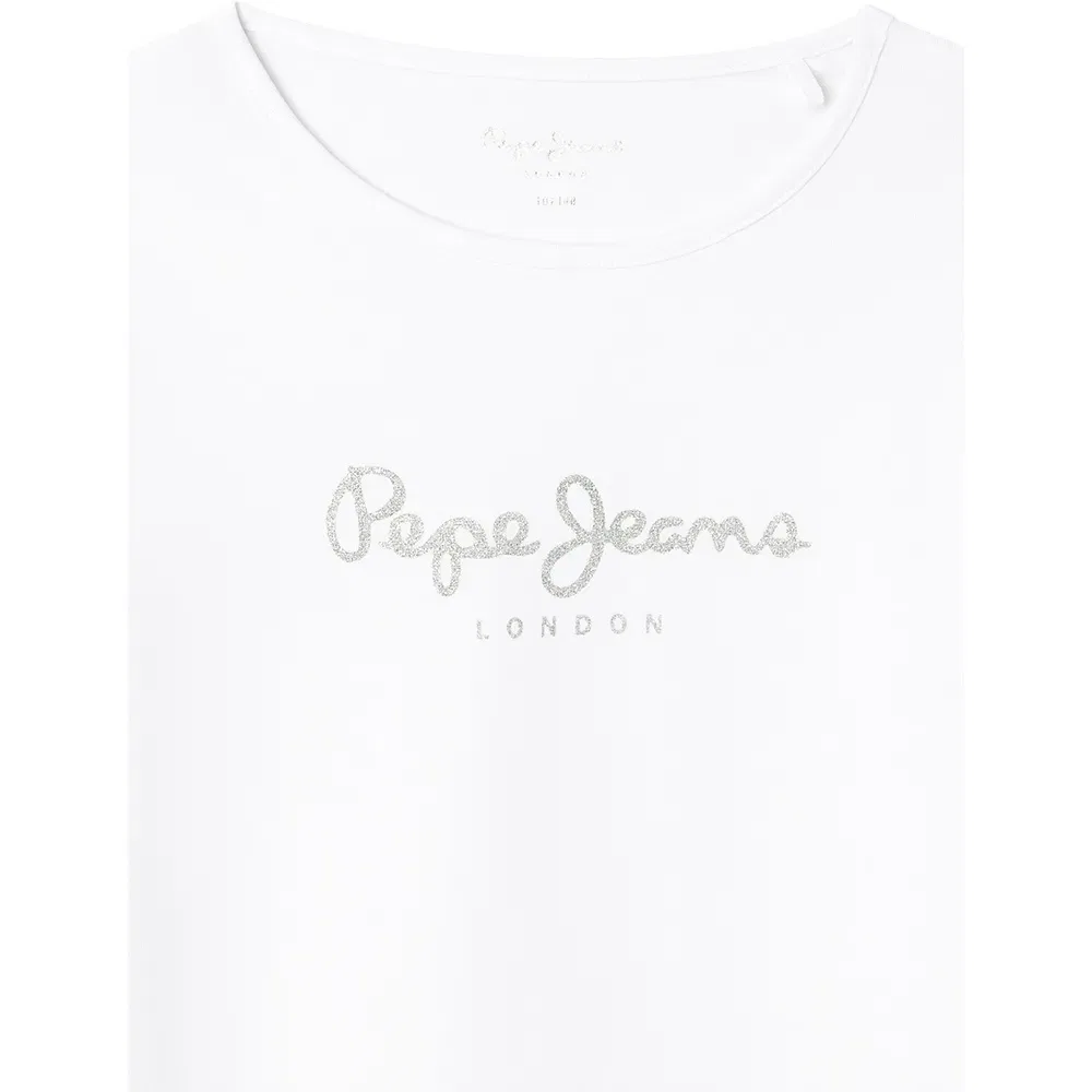 Детская футболка с длинным рукавом Hana Glitter Pepe jeans, White — фото 3