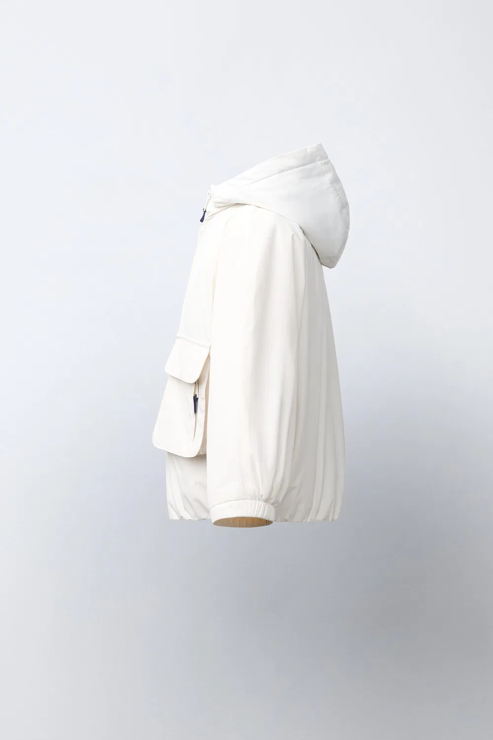 Водоотталкивающая парка с контрастными деталями. ZARA, White — фото 3
