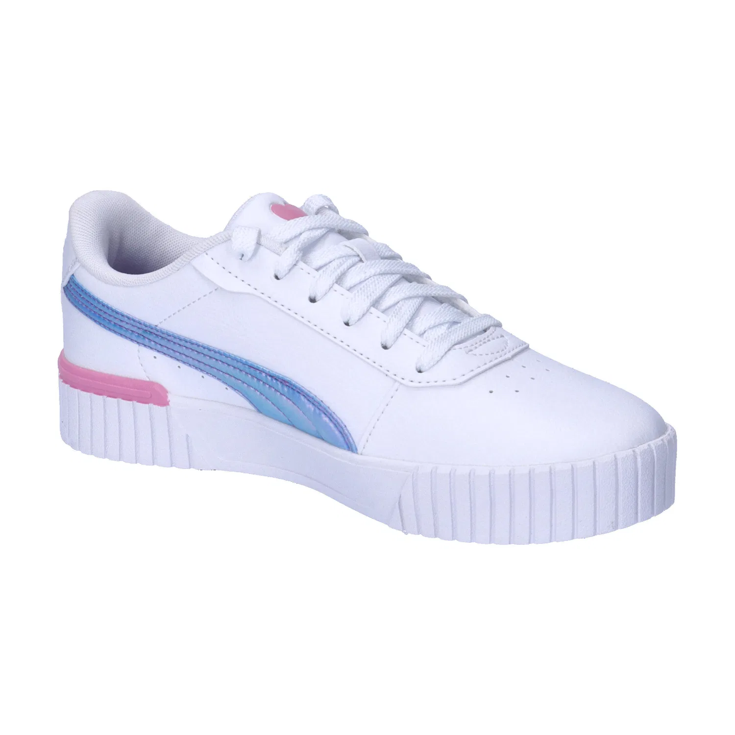 Детские кроссовки из экокожи Carina 2.0 Puma, Weiss Blau Rosa — фото 4