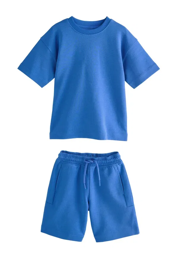 Брюки спортивные из хлопка и полиэстера Relaxed fit heavyweight set - tracksuit bottoms Next, синий — фото 3