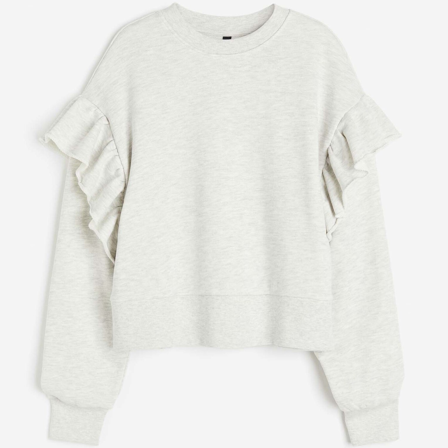 

Свитшот H&M Oversized Ruffle-trimmed, светло-серый