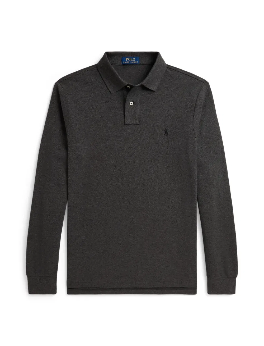Поло из сетки фасона Custom slim fit Polo Ralph Lauren, серый