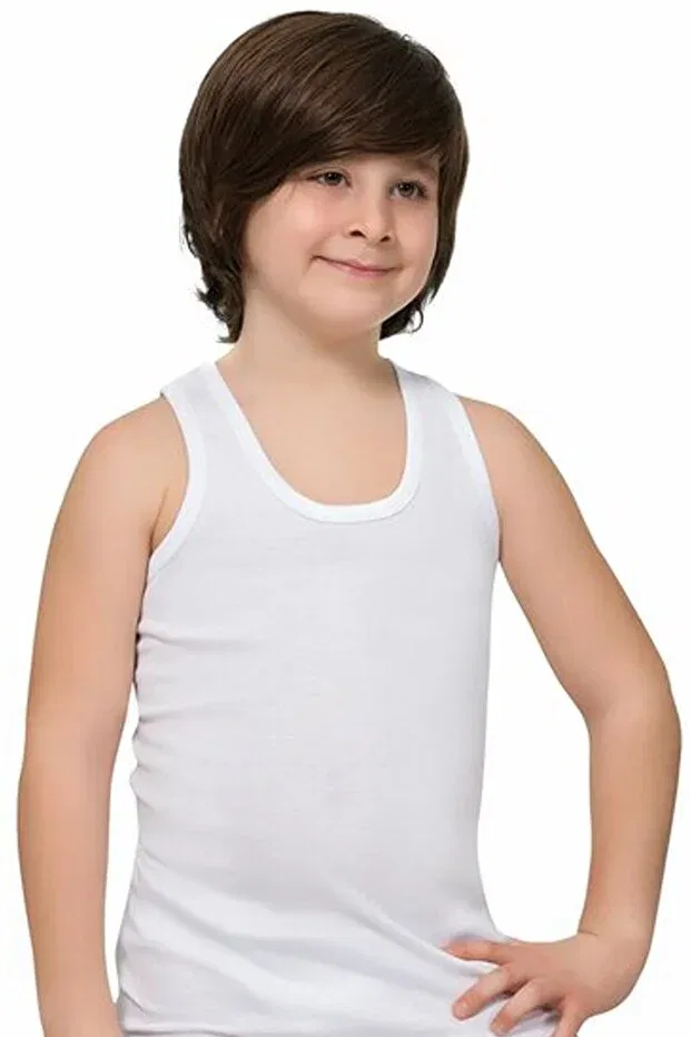 Детская майка для мальчиков ребристая Namaldı, White-122898