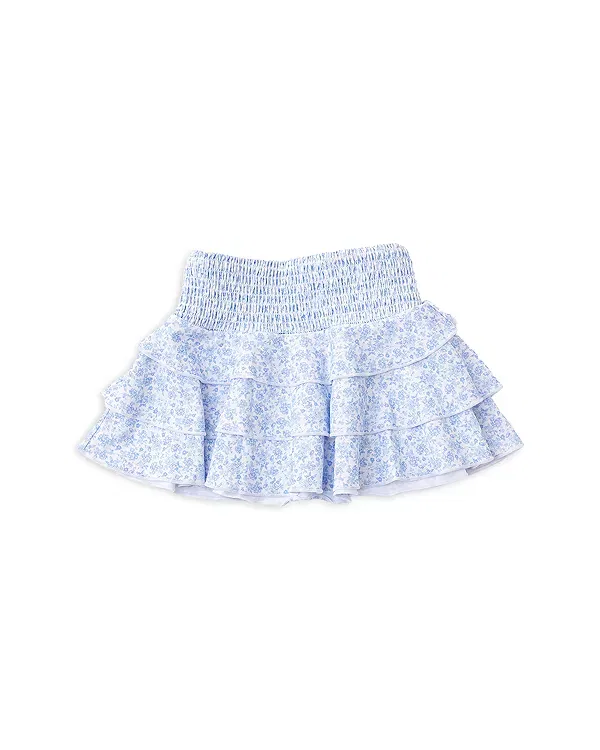 Детская юбка для девочек с принтом Coastal Garden Smocked Skirt Shade Critters, синий — фото 3