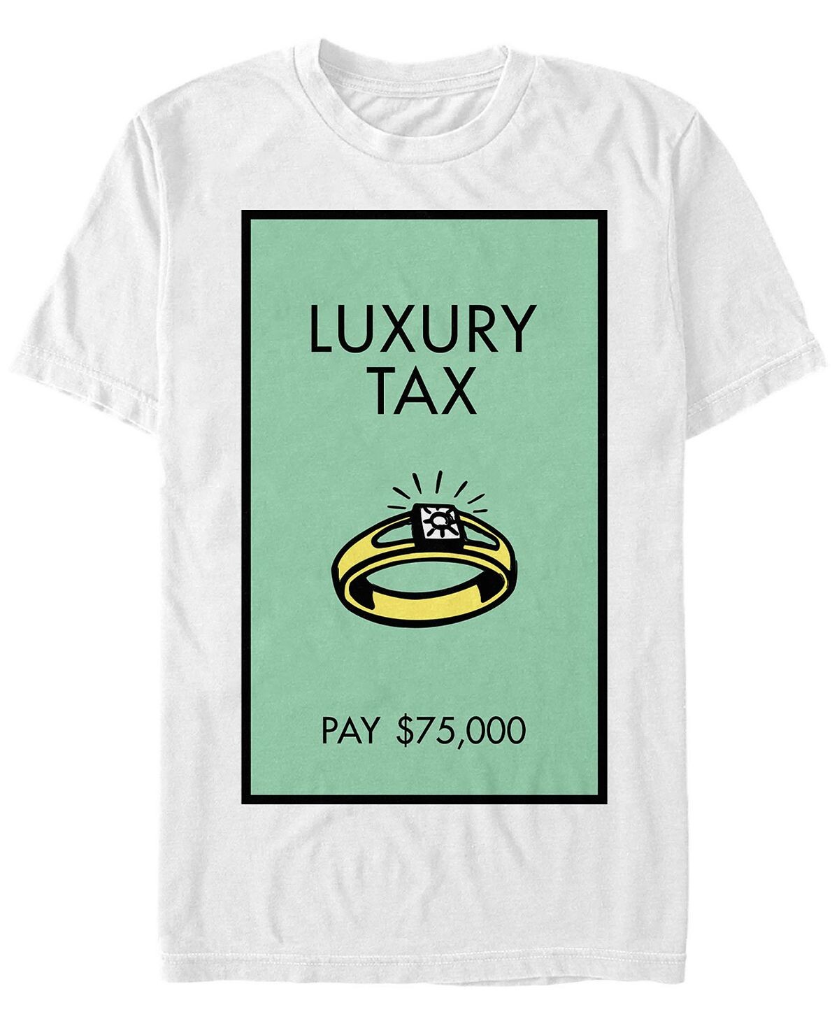 

Мужская роскошная футболка с коротким рукавом monopoly tax pay Fifth Sun, белый