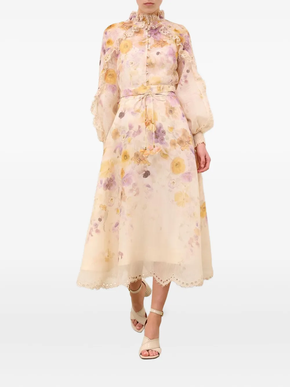 

Юбка миди Memento с вышивкой Zimmermann, нейтральный