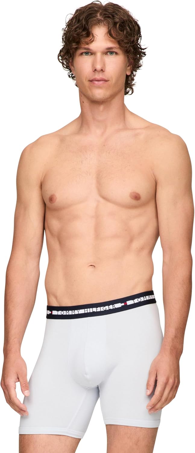 Комплект из 3 мужских трусов-боксеров Tommy Hilfiger Comfort Plus, Breezy Blue, Bank Blue, Navy — фото 4