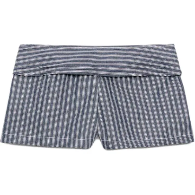Женские шорты повседневные с принтом Sea Blue/White, ZARA, Sea Blue/White — фото 3