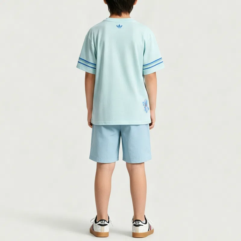 Детский спортивный костюм с круглым вырезом Adidas Originals, Light Blue Green — фото 3