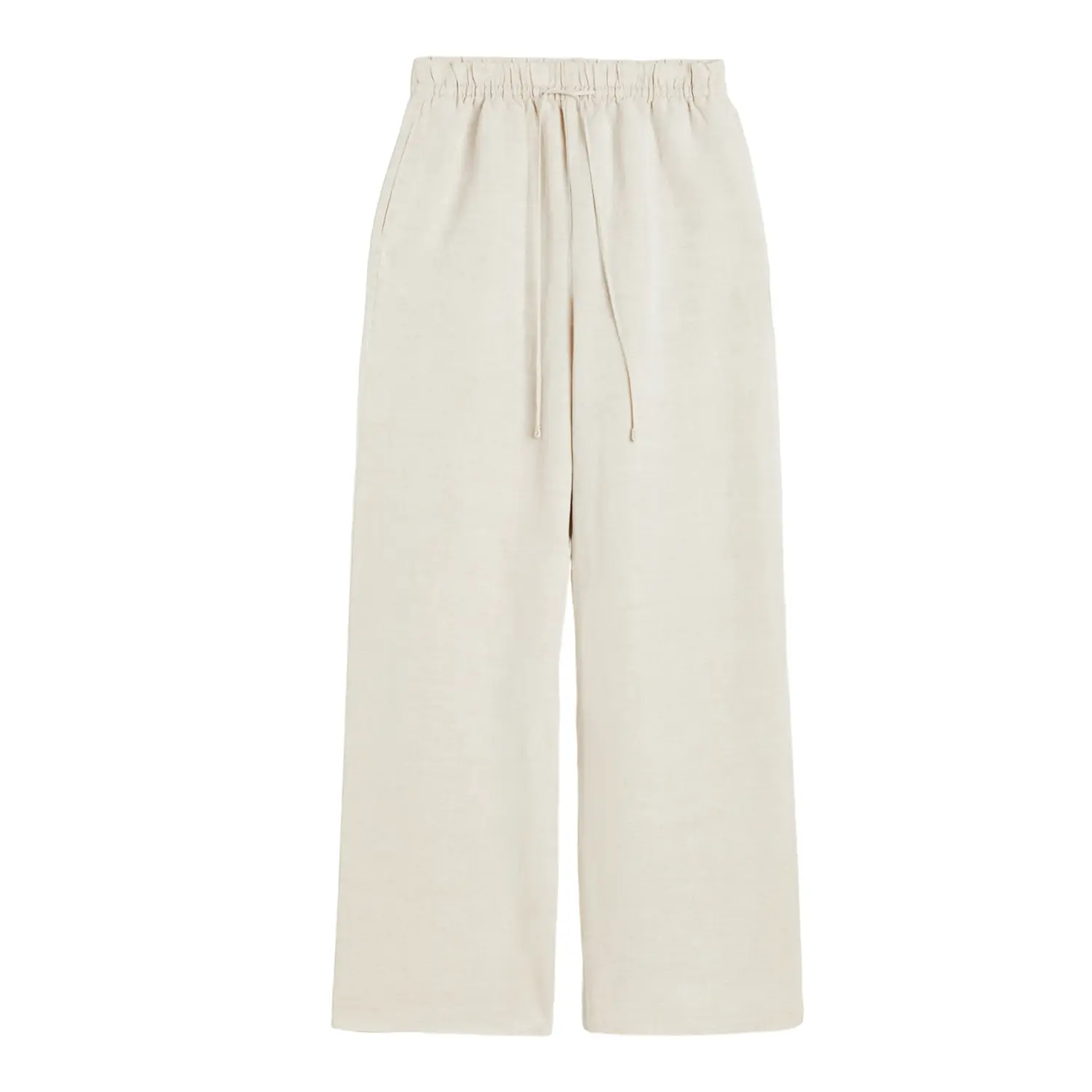 

Брюки H&M Linen-blend Pull-on, светло-бежевый