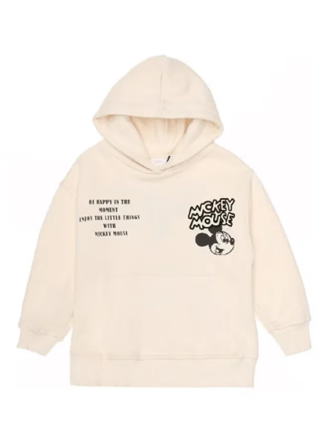 Свитшот с принтом мультфильма на молнии Zara, бежевый