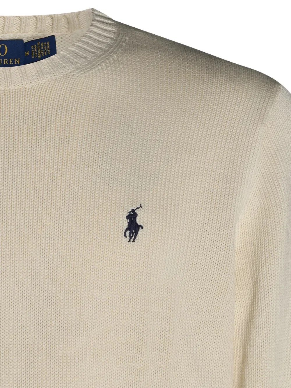 Свитер с вышитым логотипом POLO RALPH LAUREN, бежевый — фото 4