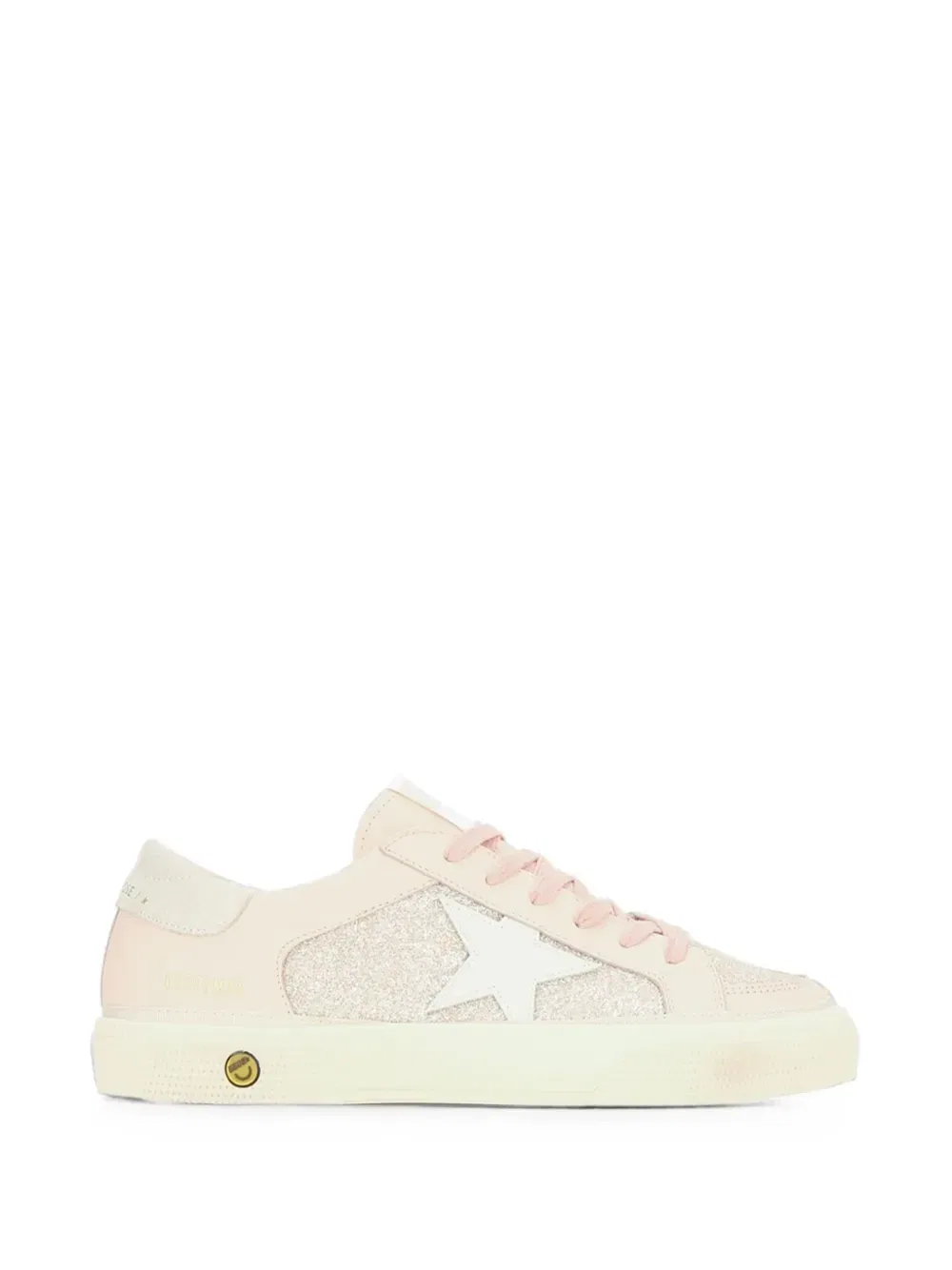 Кроссовки May с блестящими вставками Golden Goose Kids, бежевый