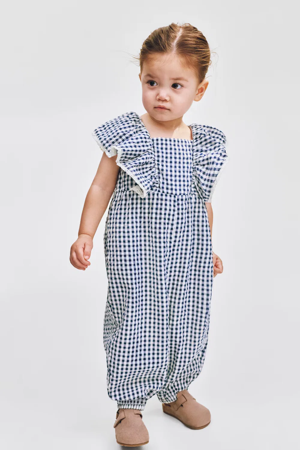 Комбинезон из жатой ткани H&M, Marineblau/Vichykaro