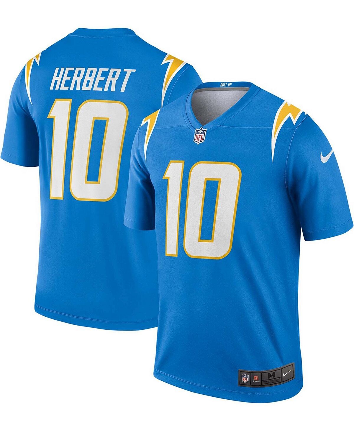 Мужская футболка justin herbert powder blue los angeles chargers legend jersey Nike, синий — фото 2