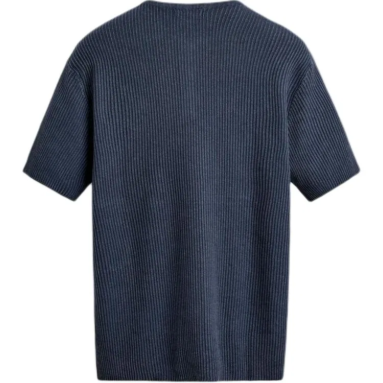 Мужская футболка с воротником-стойкой Indigo Henry Collar ZARA, Indigo — фото 3