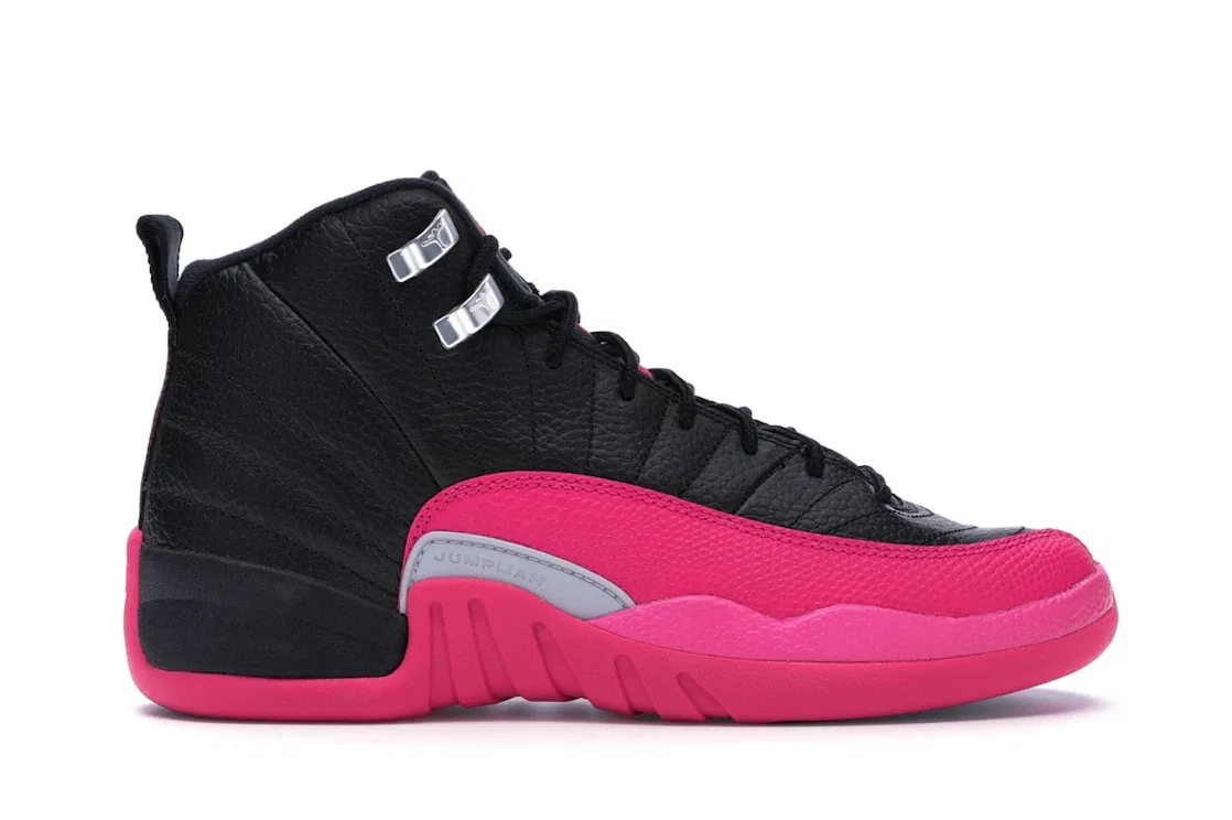 Детские кроссовки Lifestyle с моделью Jordan 12 Retro Jordan, Black/Deadly Pink-Metallic Silver