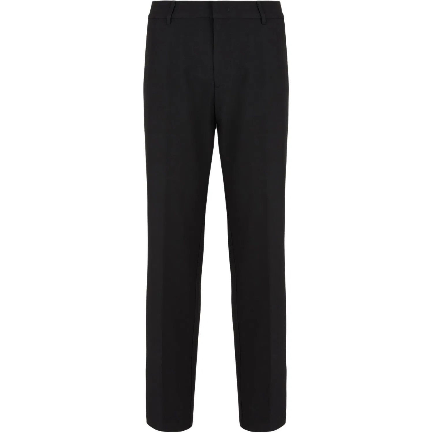 Брюки из компактной ткани с шерстяной отделкой Emporio Armani, Black