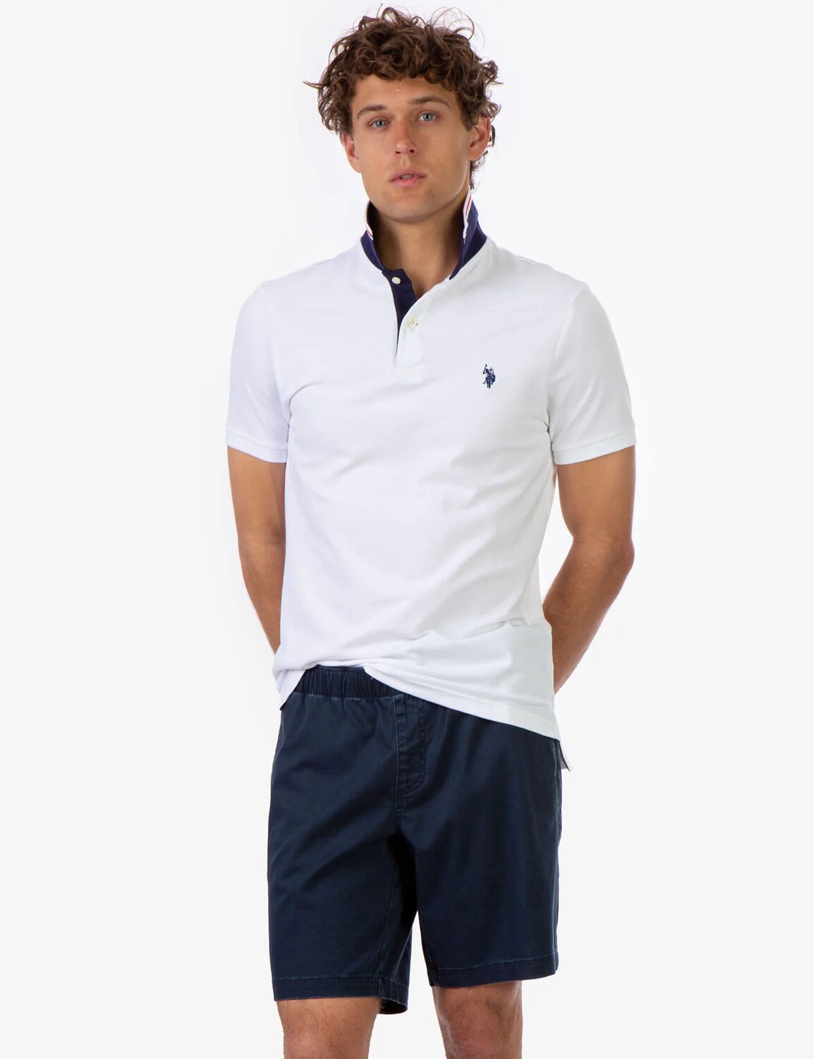 

Футболка поло U.S. Polo Assn. Slim Fit Stretch Solid Pique, белый