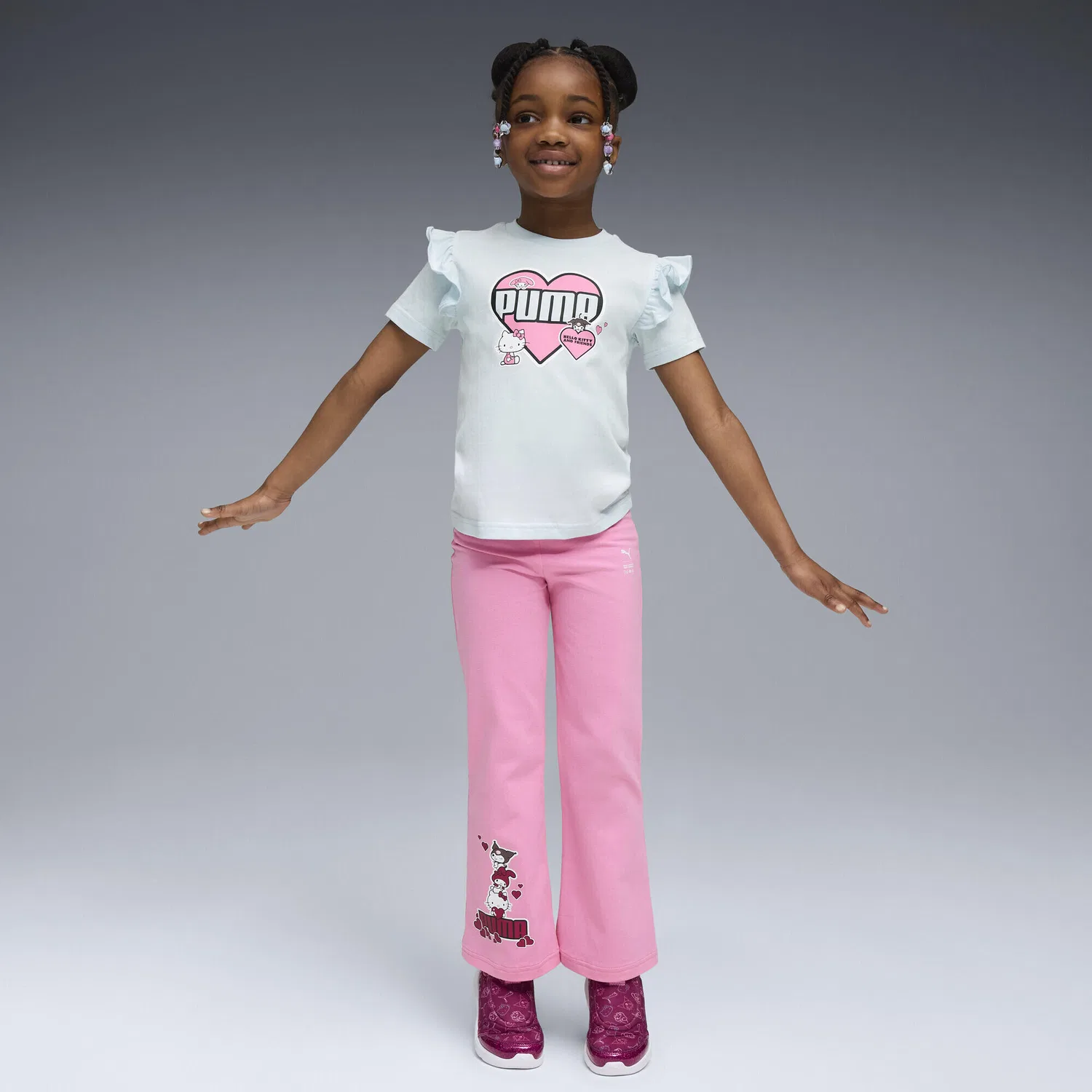 Детская футболка с рюшами и принтом PUMA x HELLO KITTY AND FRIENDS, Puma, Блау — фото 4
