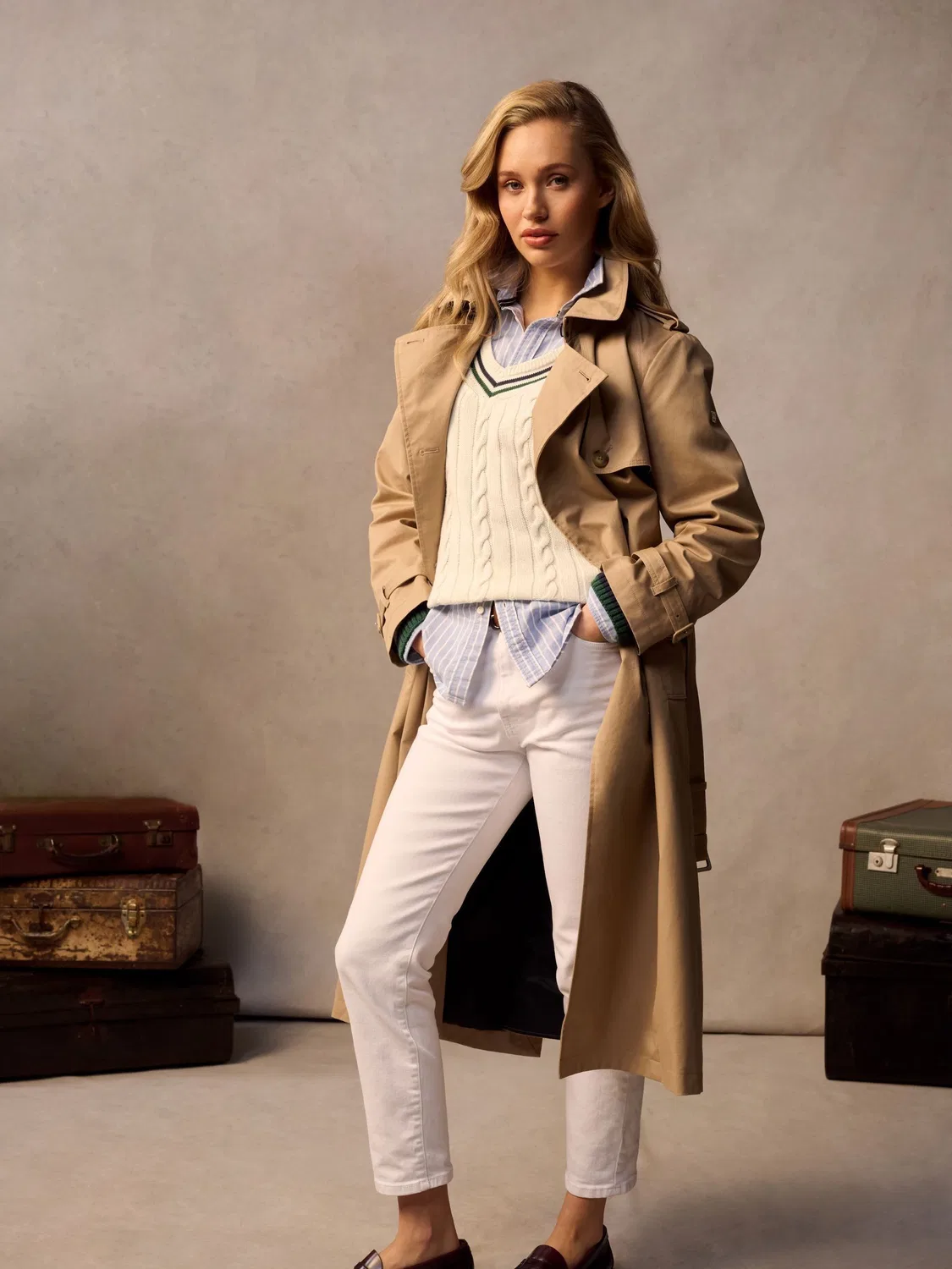 Плащ классический Superdry Shaker Beige, бежевый — фото 4