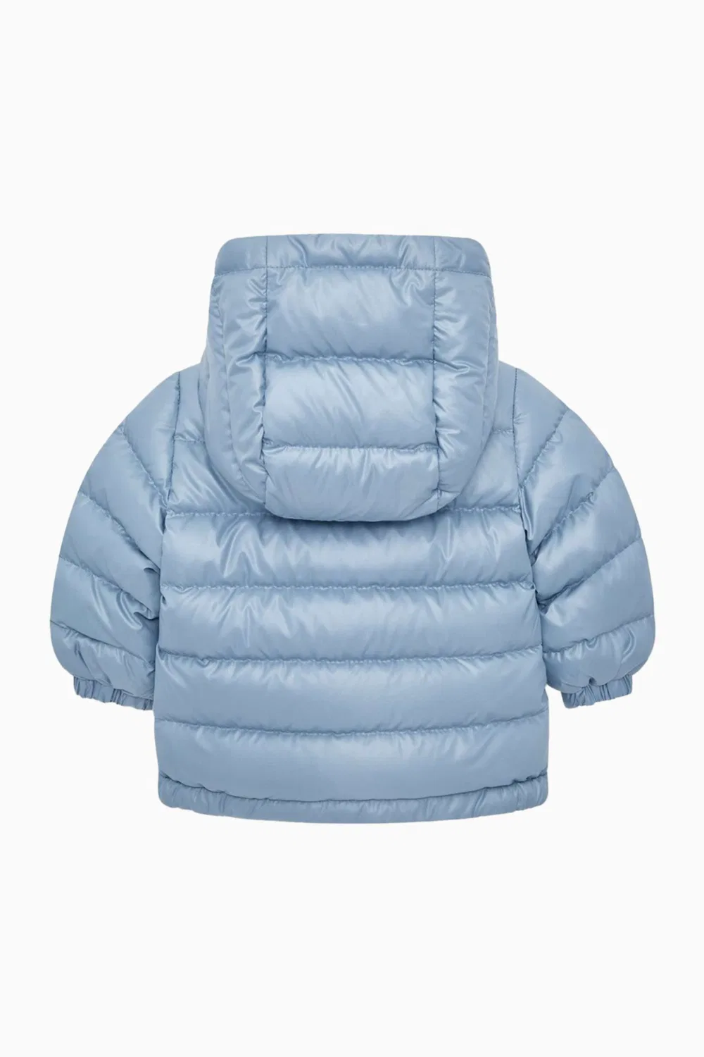 Куртка пуховая синяя Moncler Enfant, синий — фото 2