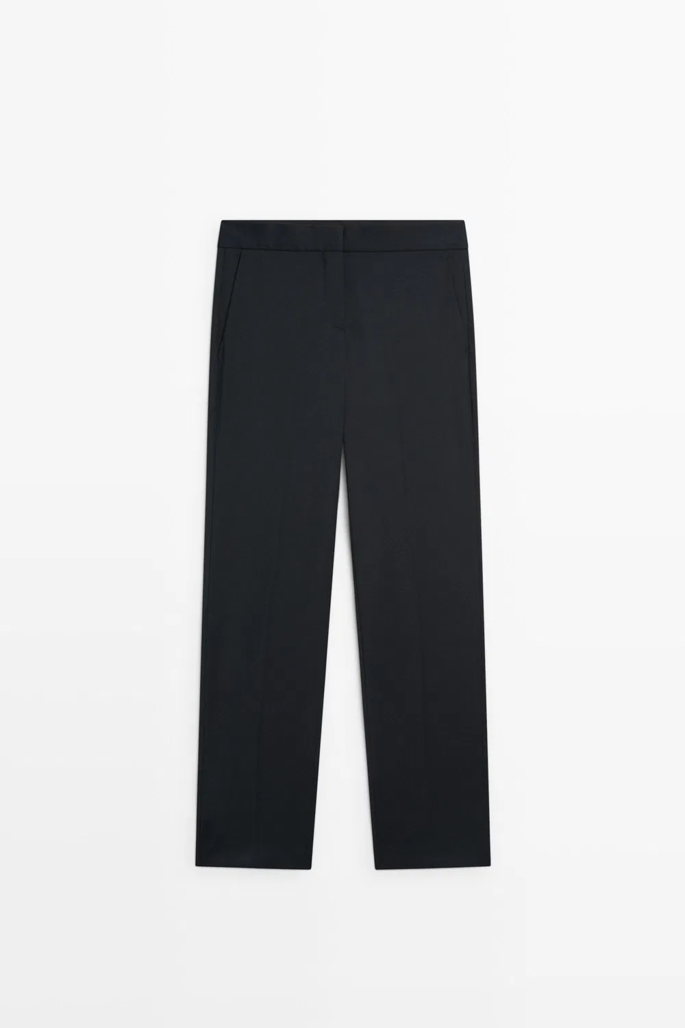 Брюки Massimo Dutti 100% Cool Wool Straight Fit, темно-синий — фото 2