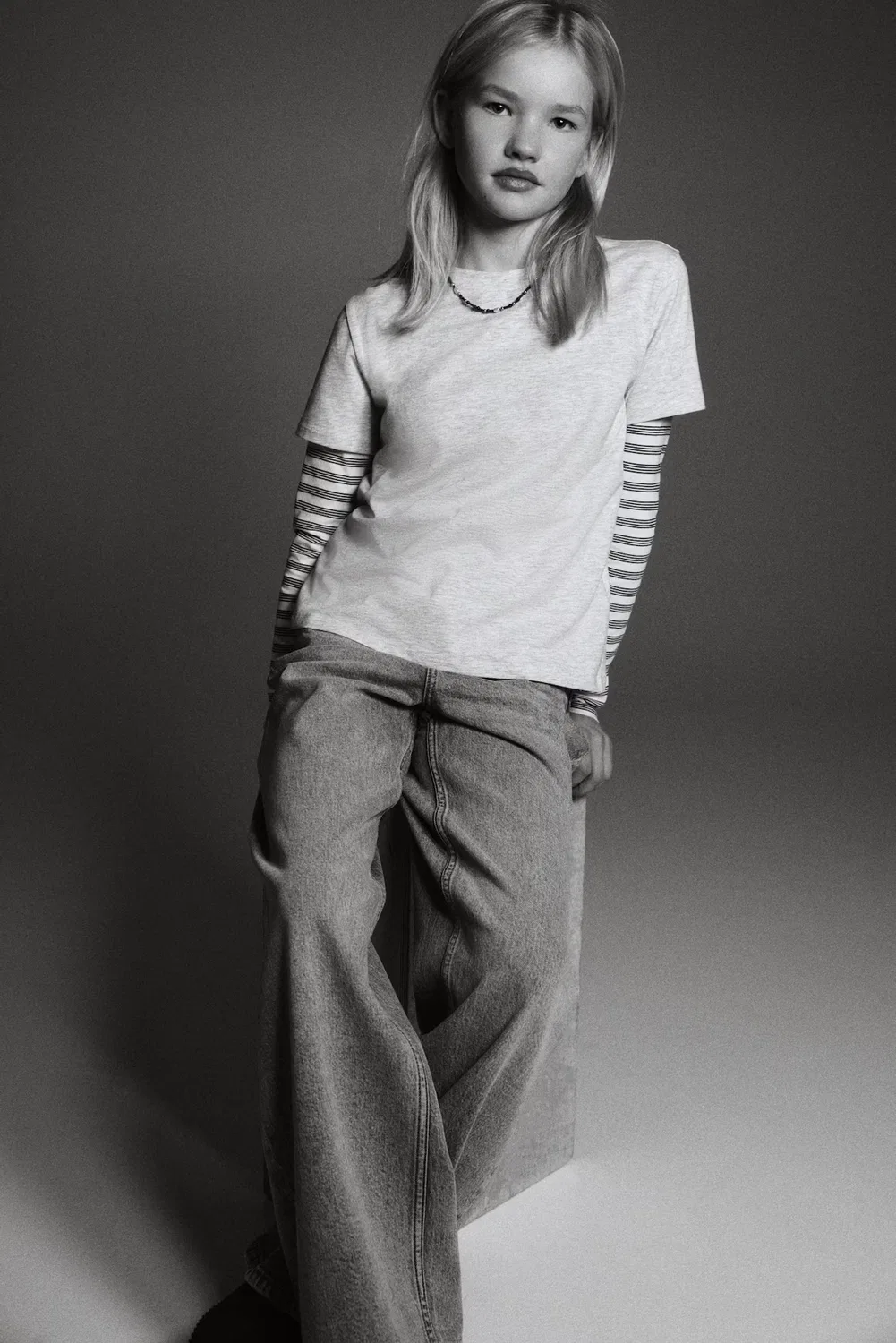 Джинсы с широкими штанинами H&M, Helles Denimgrau — фото 3