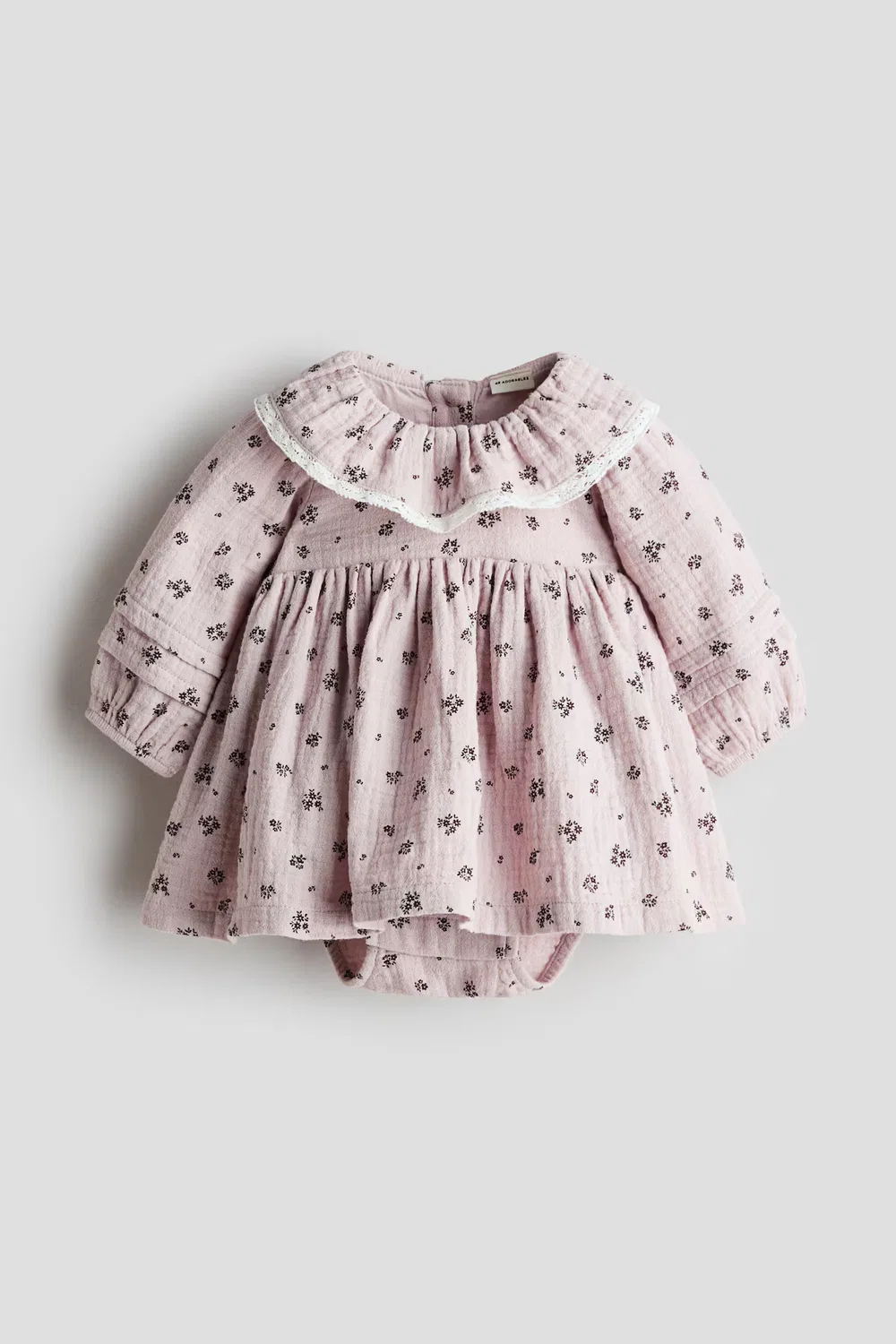 Хлопковый муслиновый боди H&M, Helles Mattlila/Geblümt