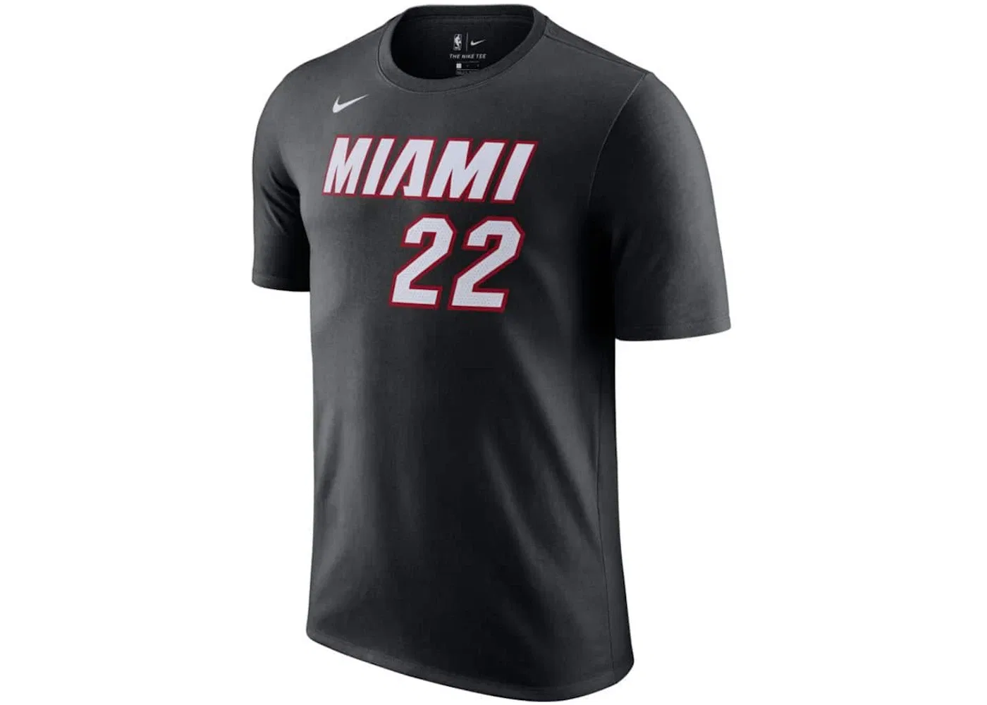 Мужская футболка с принтом Nike Miami Heat Jimmy Butler, Черный/Белый