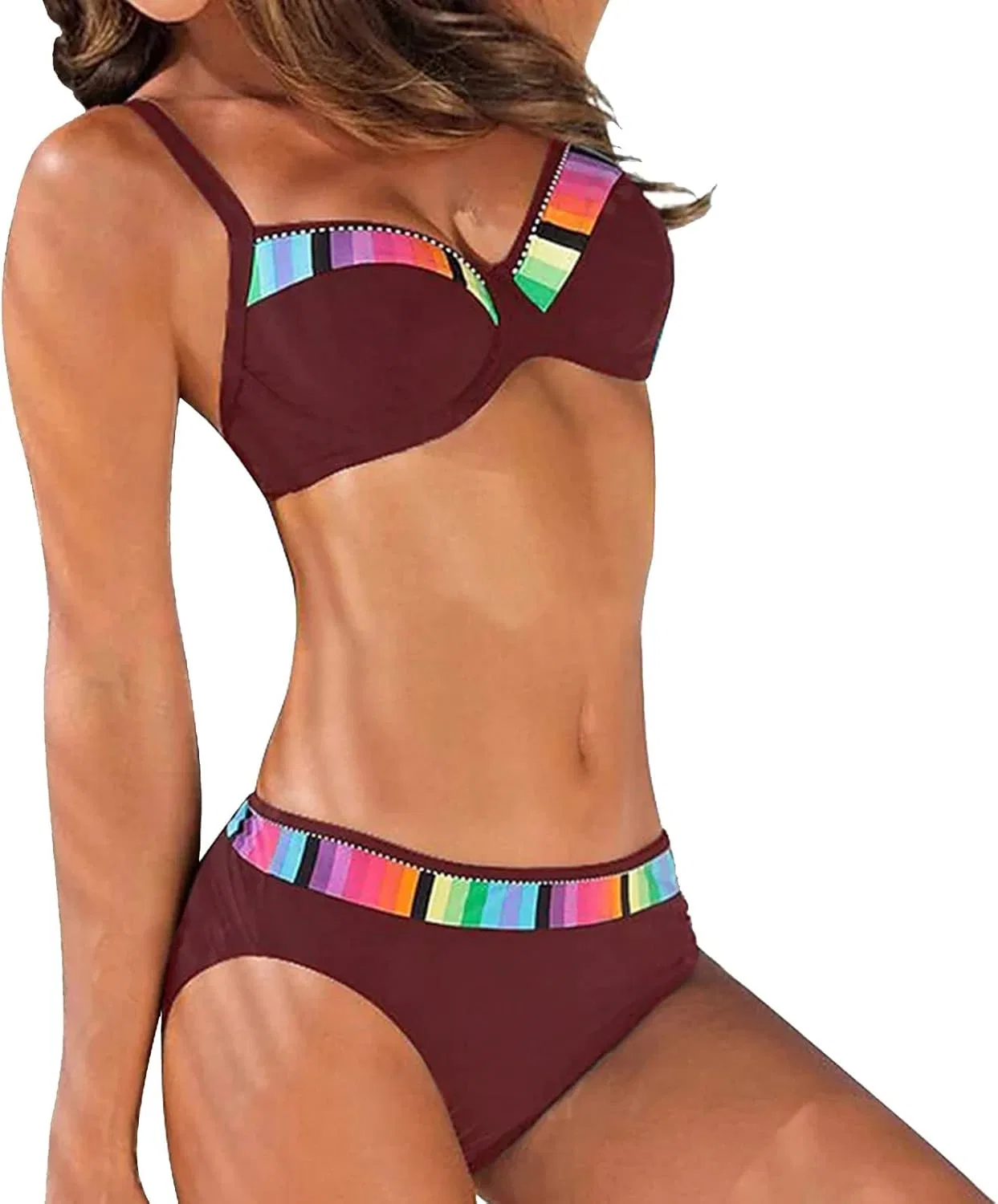 Женский бикини-комплект с эффектом push-up Tummy Control, Red