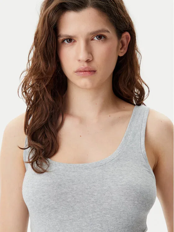 Топ slim fit Gap, серый — фото 4