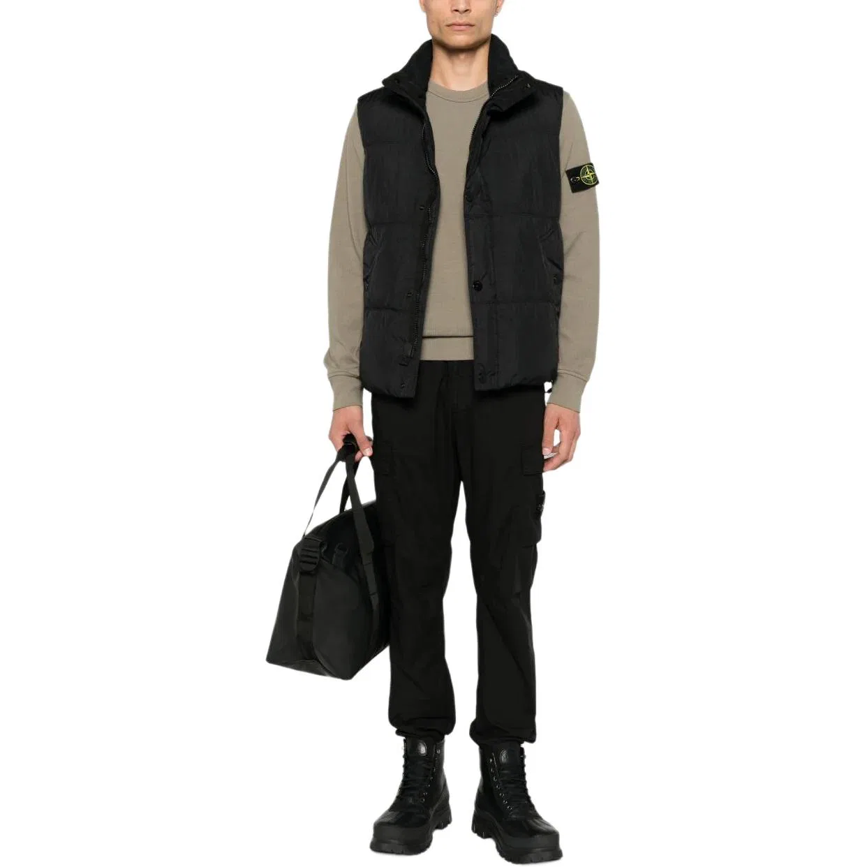 Мужской свитер с круглым вырезом Green STONE ISLAND — фото 4