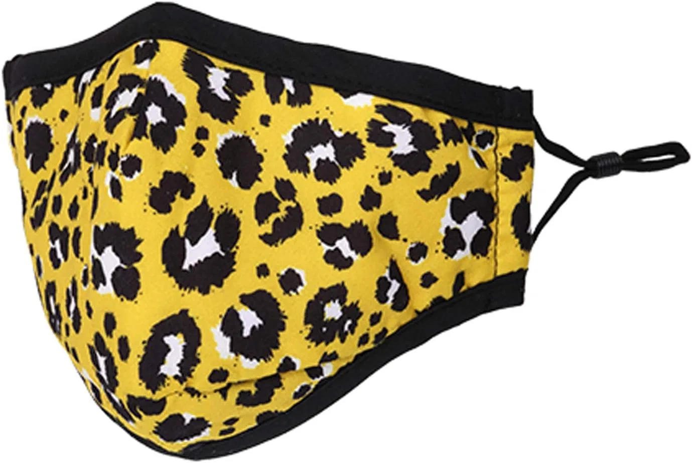 Маска для лица, 3 слоя хлопка, WedDecor, Light Yellow, Leopard Print