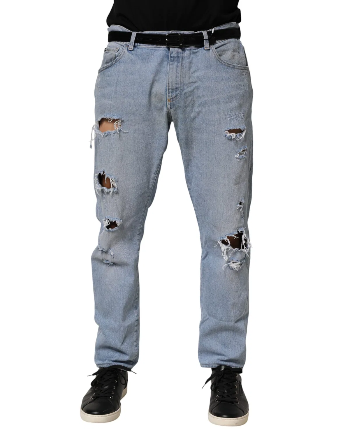 Мужские джинсы с эффектом потертости Slim Fit Jeans Dolce & Gabbana, Blue