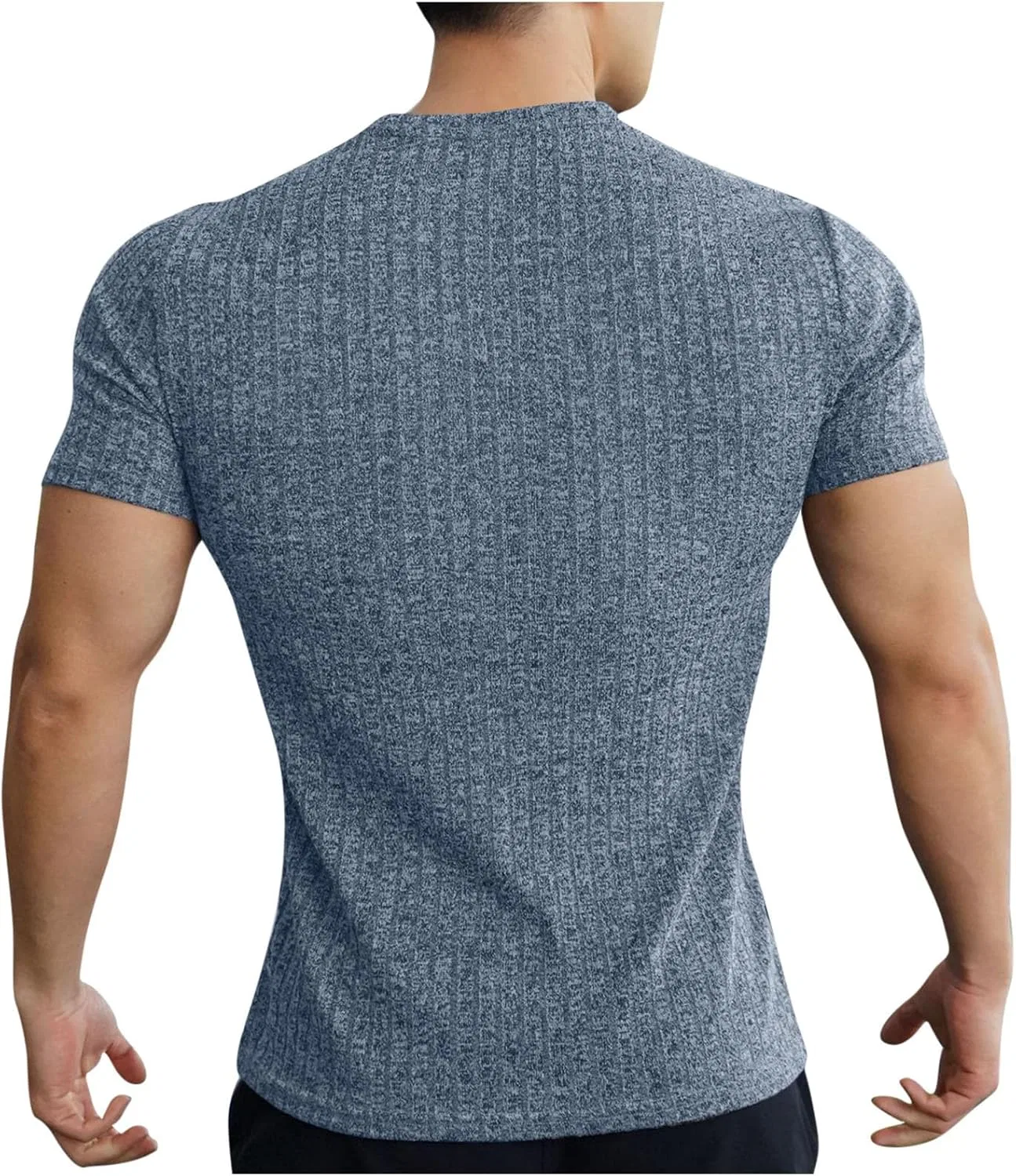 Мужская легкая футболка с коротким рукавом Slim Fit, Light Blue — фото 3