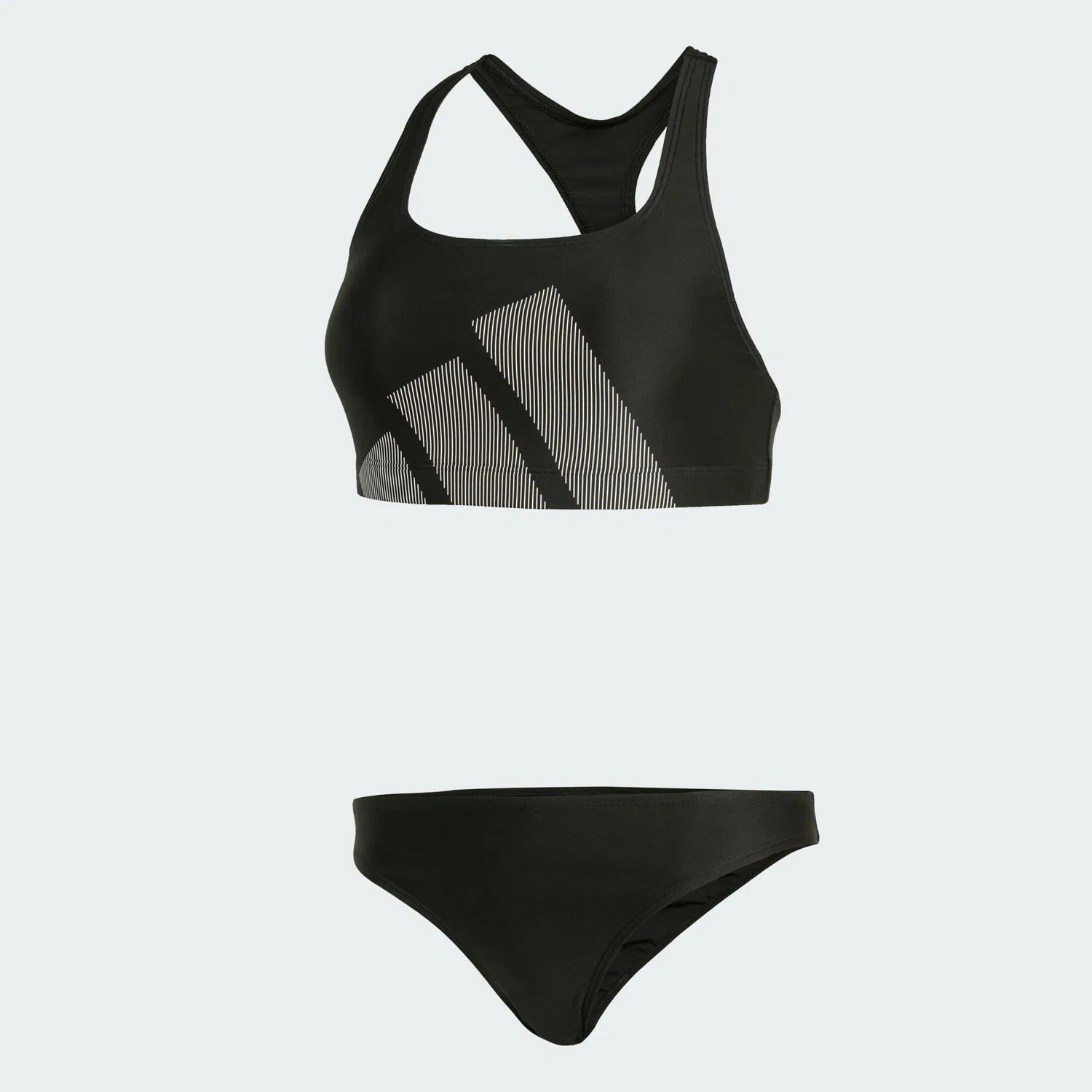 Женское бикини-комплект с принтом Big Bars, Adidas, Черный