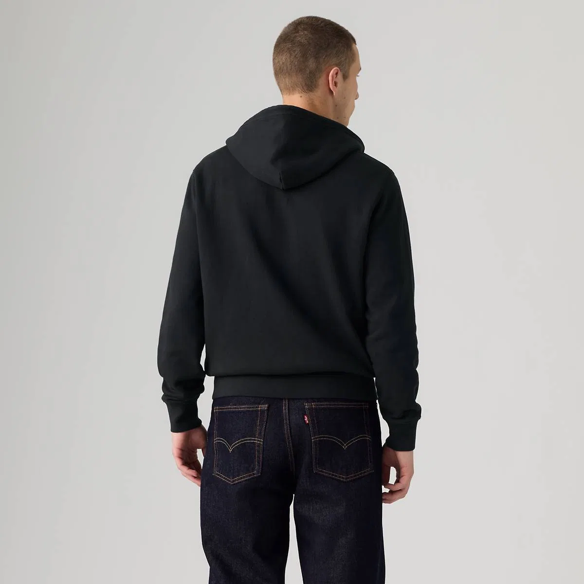 Оригинальная фирменная толстовка на молнии Levi's, Mineral Black - Black — фото 4