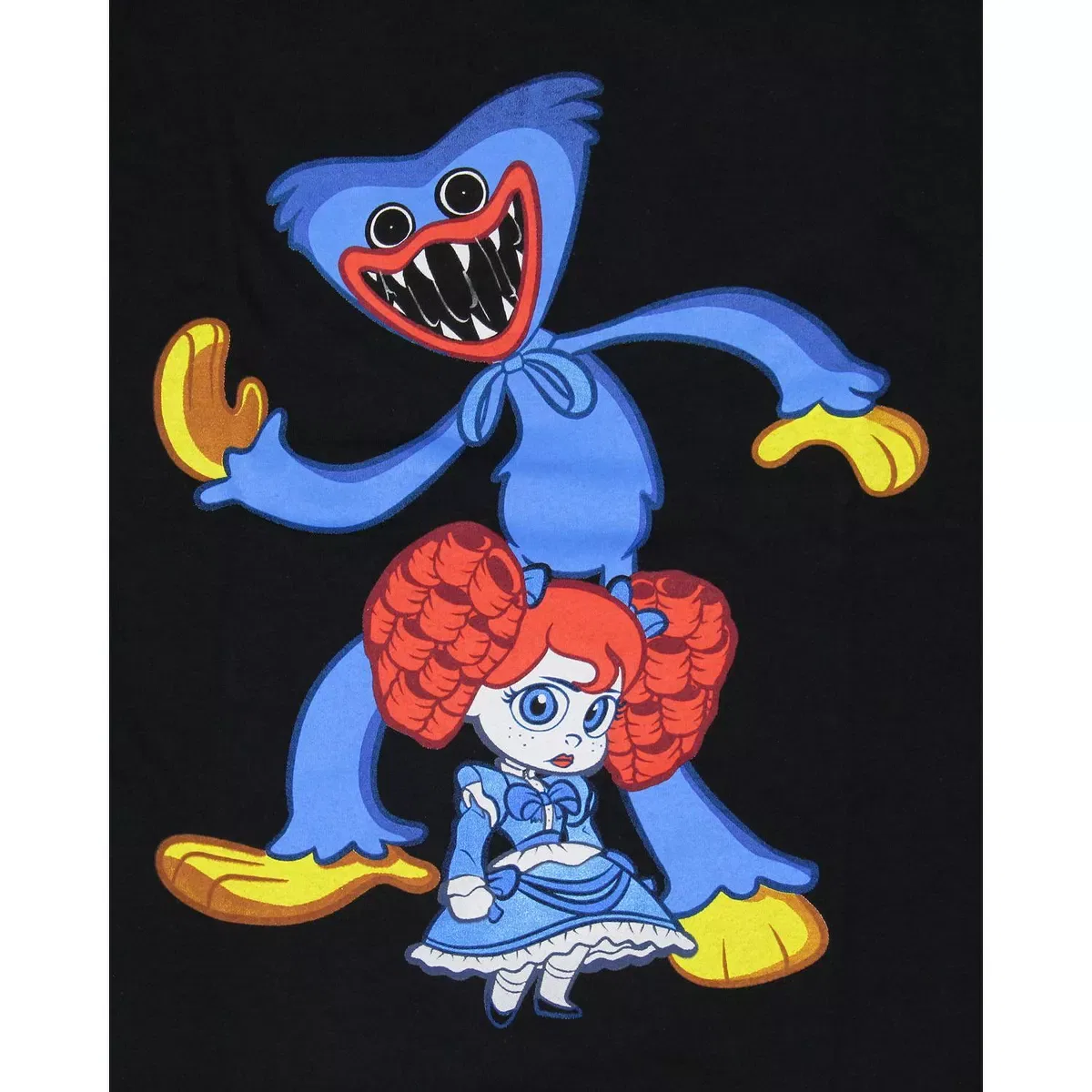 Детская футболка с принтом Poppy and Wuggy Character Graphic Poppy Playtime, Black — фото 3