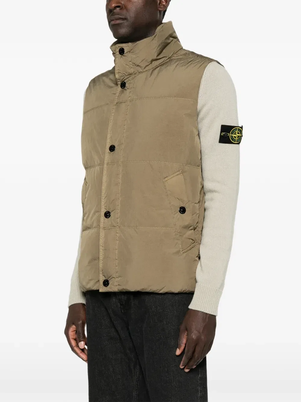 Дутый жилет Stone Island, коричневый — фото 3