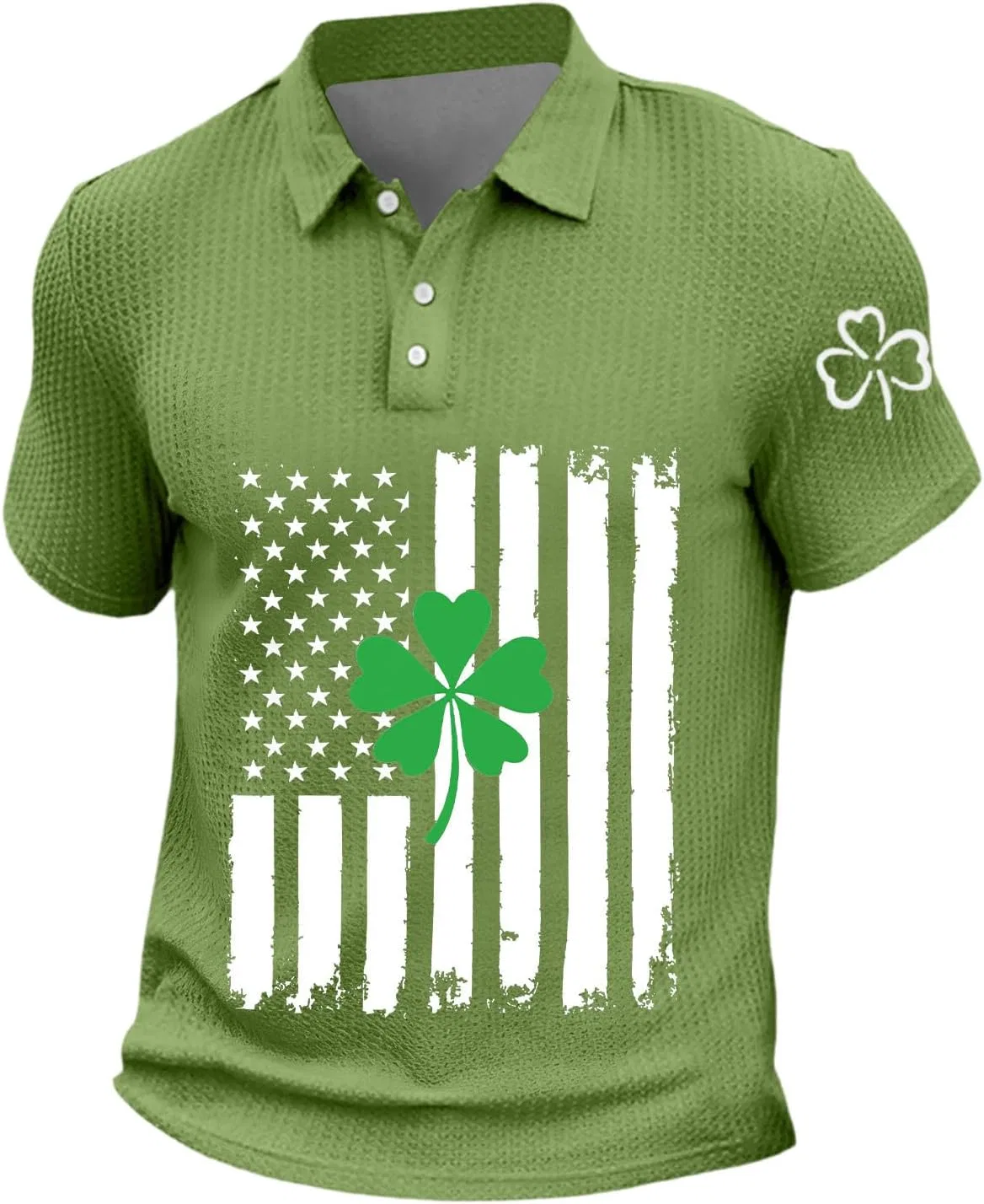 Мужская футболка поло с коротким рукавом для гольфа St Patricks Day, Army Green