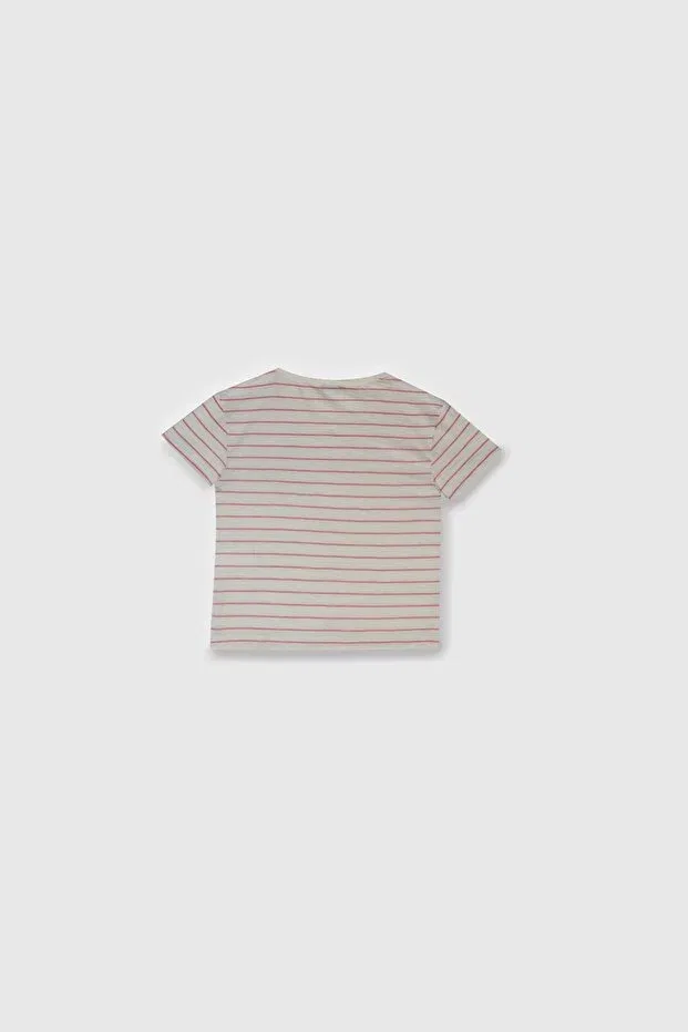 Детская футболка для девочек с принтом Benetton, Beige — фото 3