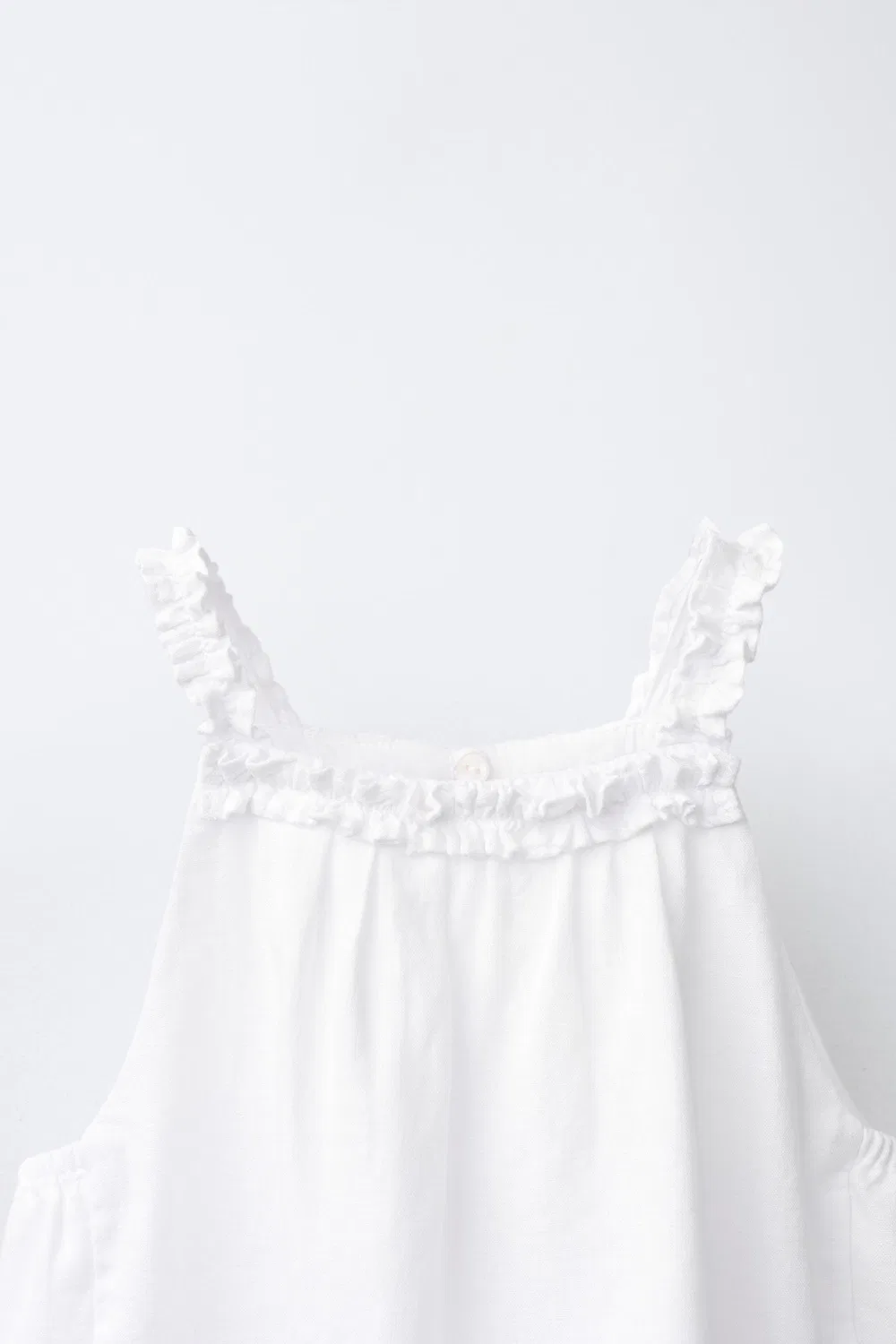 Топ-халтер из льняной смеси ZARA, Oyster-White — фото 3