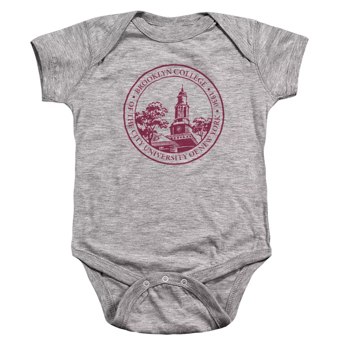 Детский боди-комбинезон с коротким рукавом Brooklyn College Plaid Badge NCAA, Athletic Heather