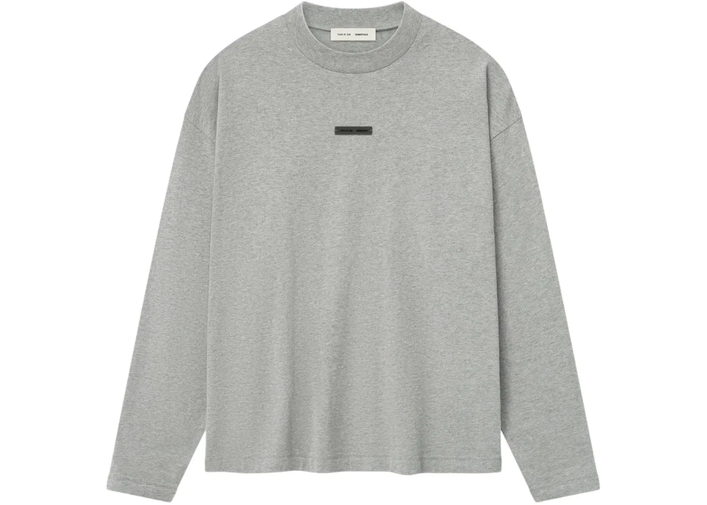 Мужская футболка с длинным рукавом Fear of God Essentials Classic Long Sleeve Tee, Concrete Heather