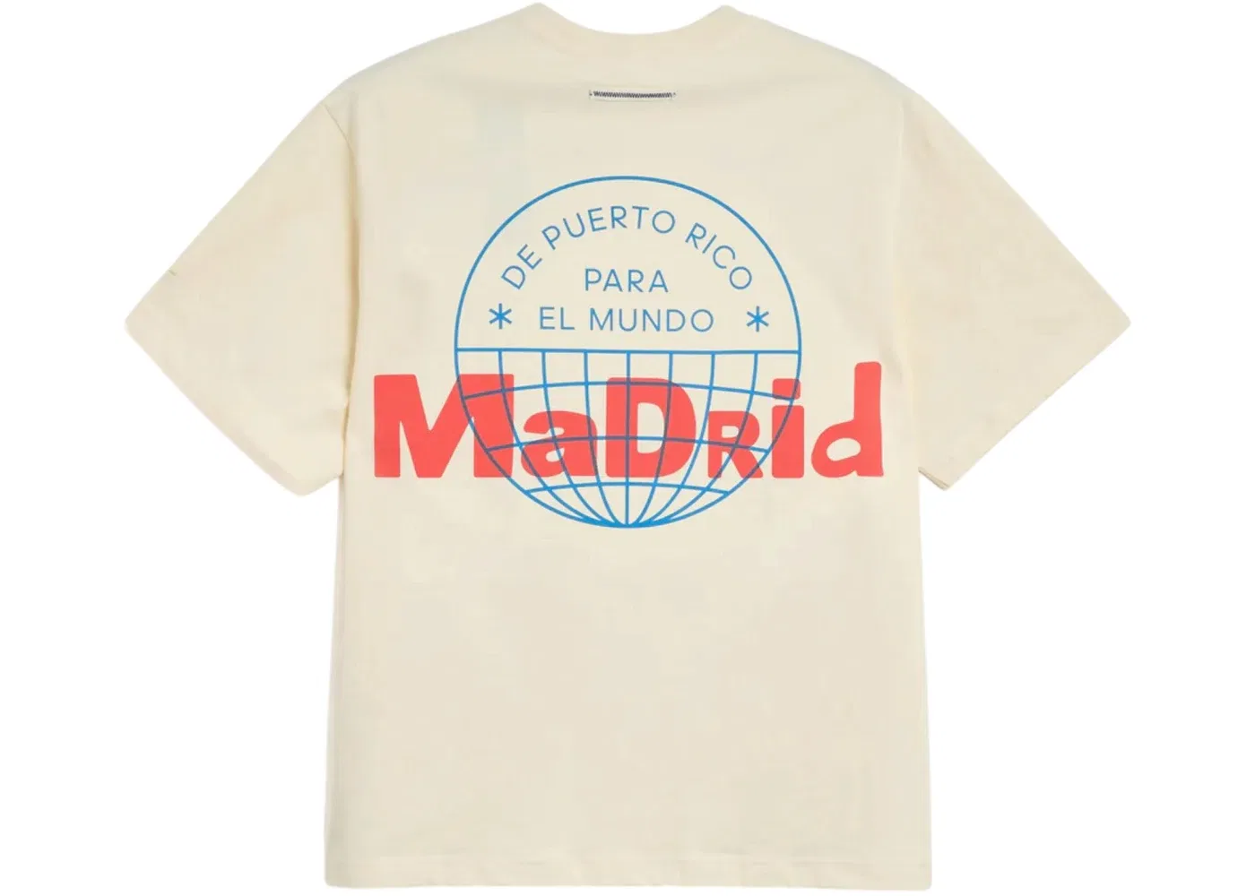 Унисекс футболка с принтом Adidas x Bad Bunny DtMF Tour Madrid Heavyweight Merch Tee, Cream White