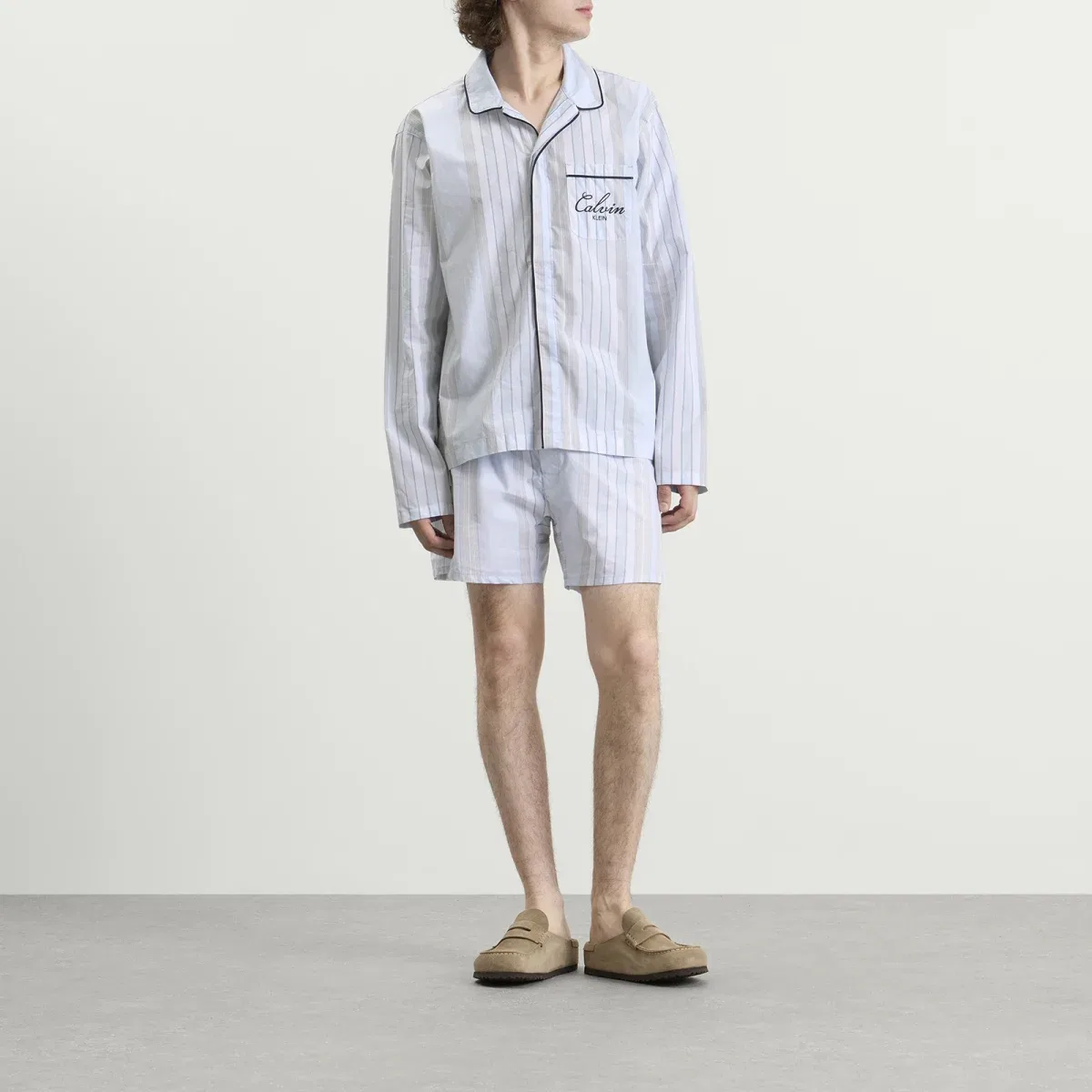 Пижамная рубашка Calvin Klein, Crest Stripe & Ice Castle — фото 4