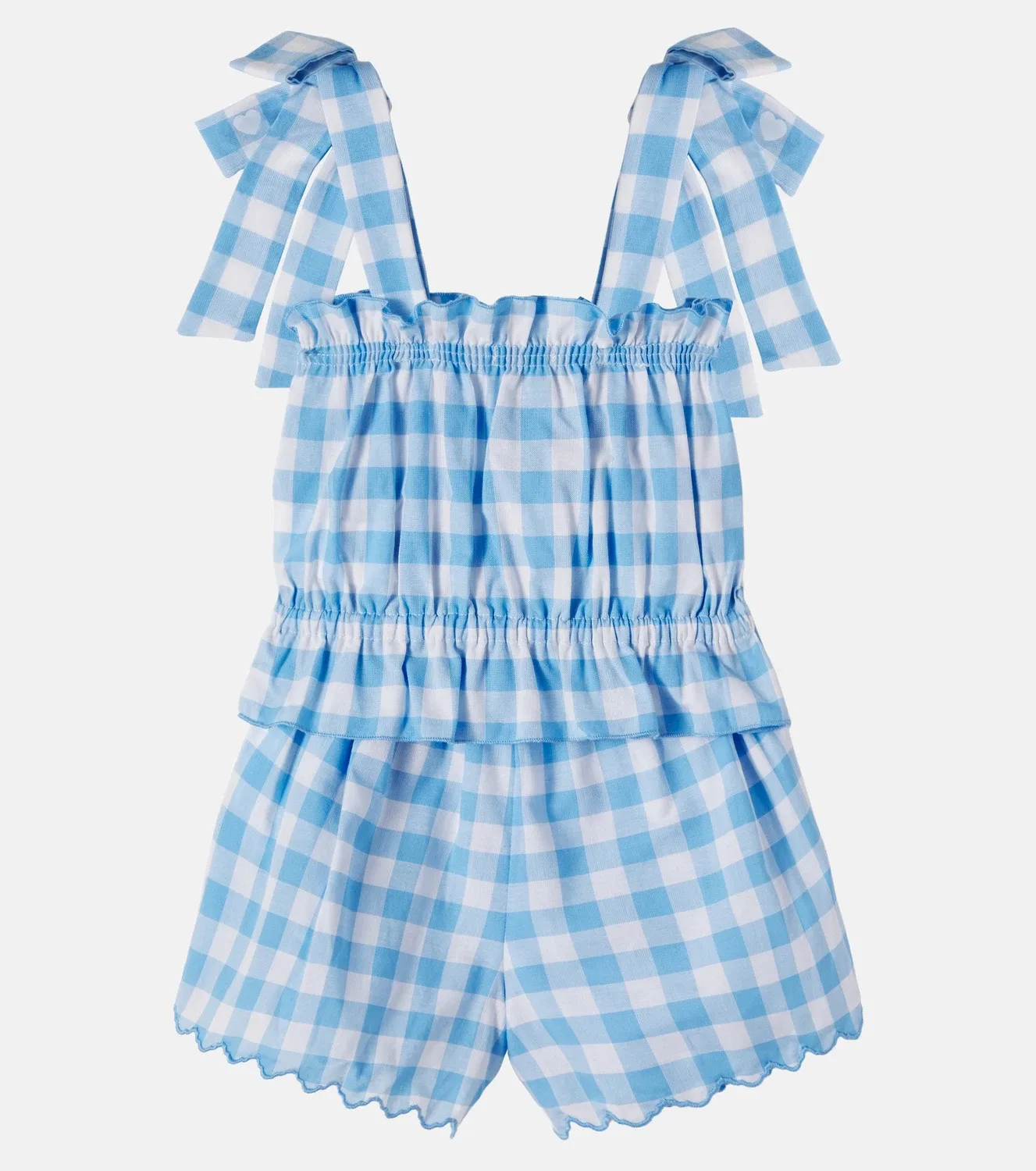 Комплект из топа и шорт с принтом Sailor Check Bebe Organic, синий — фото 2