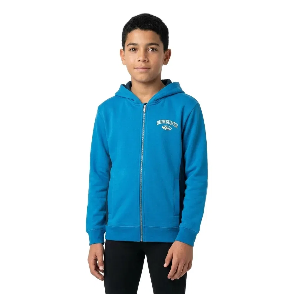 Детское худи для мальчиков с принтом NO Teacher HD Z Quiksilver, Blue — фото 3